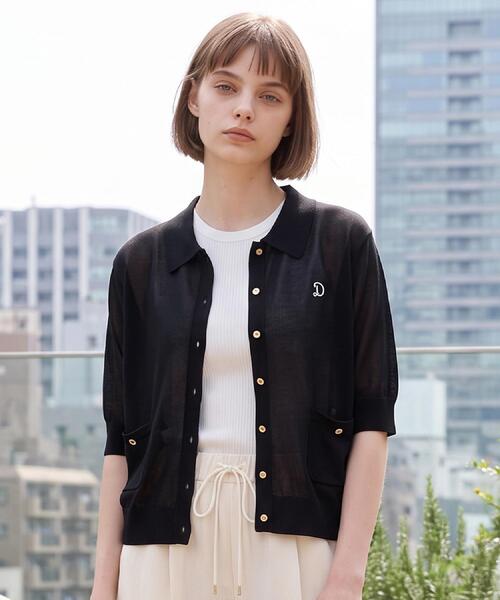 DRESSTERIOR(ドレステリア)の「【接触冷感/UVカット】クールタッチ シャツカーディガン(カーディガン/ボレロ・レディース・ブラウン系その他/ブラック/オフホワイト・36/38/40)」の2枚目の写真