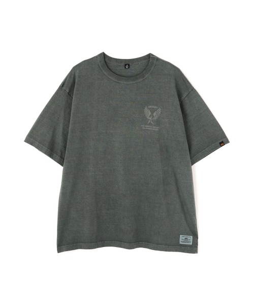 Alpha Industries(アルファインダストリーズ)の「Alpha Industries/アルファ インダストリーズ/ESSENTIAL RELAXED FIT TEE (BATTLEWASH AIR CORPS)/エッセンシャル リラックスフィットTシャツ(Tシャツ/カットソー・メンズ・ブラック/セージグリーン・S/M/L/XL)」の11枚目の写真