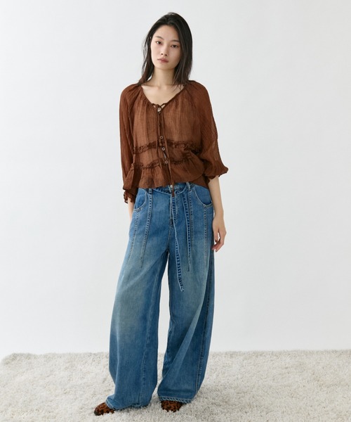 DRWCYS(ドロシーズ)の「ドロストワイドデニムパンツ(デニムパンツ・レディース・ブルー・MEDIUM/LARGE)」の18枚目の写真
