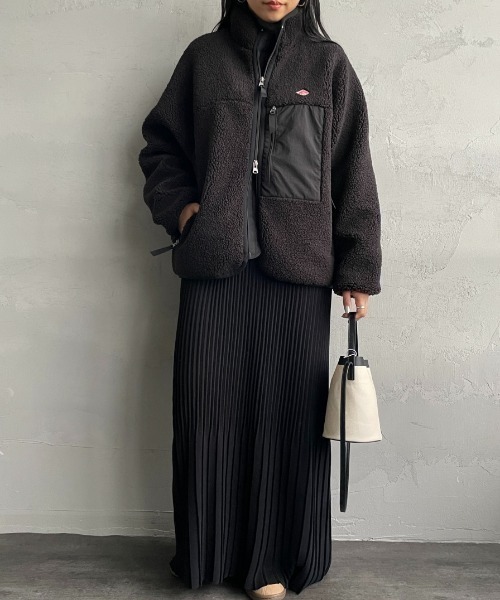 DANTON（ダントン）の「【WEB先行予約】[DANTON/ダントン] スタンドカラー インサレーションボアジャケット（ブルゾン・レディース・ブラック/アイボリー・M/S）」の18枚目の写真