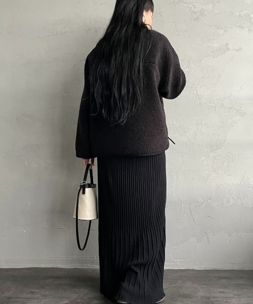 DANTON（ダントン）の「【WEB先行予約】[DANTON/ダントン] スタンドカラー インサレーションボアジャケット（ブルゾン・レディース・ブラック/アイボリー・M/S）」の20枚目の写真