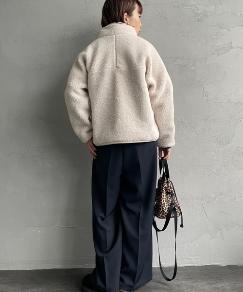 DANTON（ダントン）の「【WEB先行予約】[DANTON/ダントン] スタンドカラー インサレーションボアジャケット（ブルゾン・レディース・ブラック/アイボリー・M/S）」の22枚目の写真