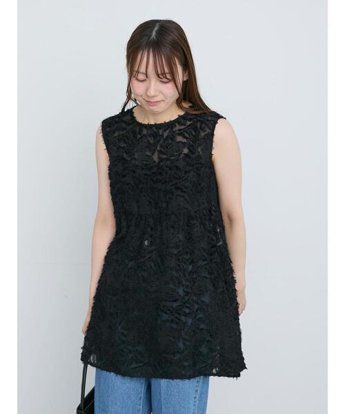 Te chichi(テチチ)の「シアーカットジャガードチュニックブラウス(シャツ/ブラウス・レディース・オフホワイト/ブラウン/ブラック・F)」の18枚目の写真