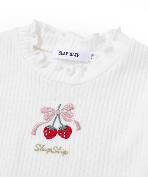 SLAP SLIP(スラップスリップ)の「ハイネックイチゴ刺しゅうチュールスカートワンピース(80~130cm)(ワンピース・キッズ・レッド/ネイビー・100cm/80cm/110cm/130cm/90cm/120cm)」の11枚目の写真