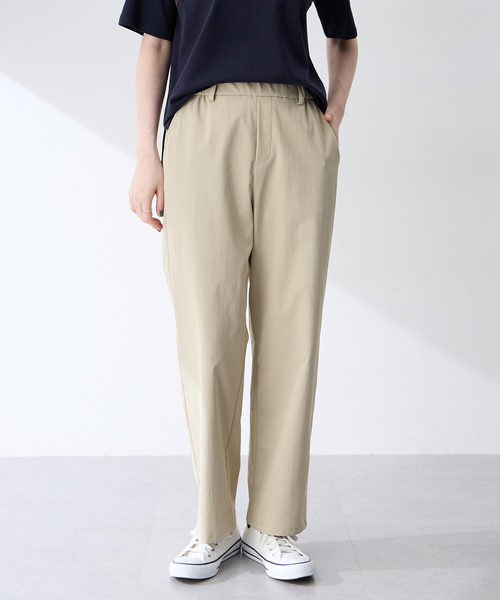 Petit Honfleur(プチオンフルール)の「ストレッチストレートパンツ【ウエストゴム】(その他パンツ・レディース・ベージュ/ブラウン・M/L)」の7枚目の写真
