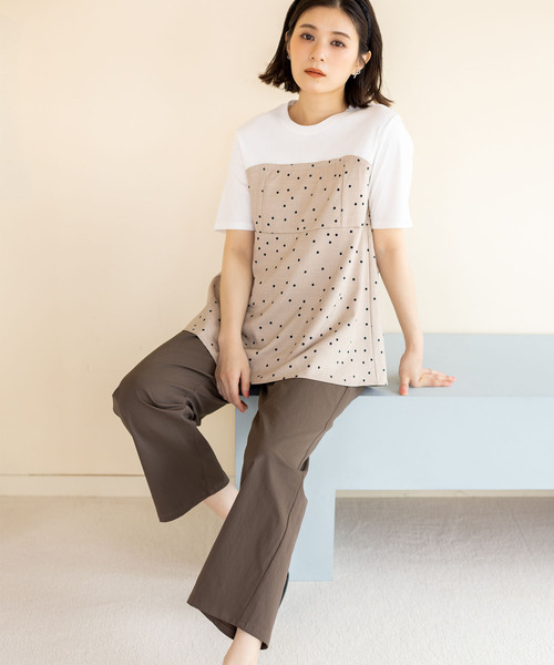 Petit Honfleur(プチオンフルール)の「ストレッチストレートパンツ【ウエストゴム】(その他パンツ・レディース・ベージュ/ブラウン・M/L)」の18枚目の写真