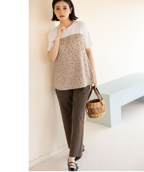 Petit Honfleur(プチオンフルール)の「ストレッチストレートパンツ【ウエストゴム】(その他パンツ・レディース・ベージュ/ブラウン・M/L)」の19枚目の写真