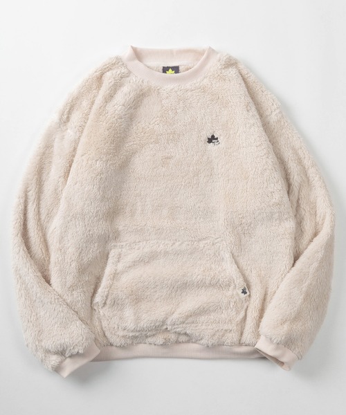 LOGOS（ロゴス）の「【71】【LOGOS/ロゴス】シャギーボア カンガルーポケット付き スウェット/フリース/オーバーサイズ/トレーナー/レディース（スウェット・レディース・カーキ/ベージュ/ブラック・M/XL/L）」の3枚目の写真