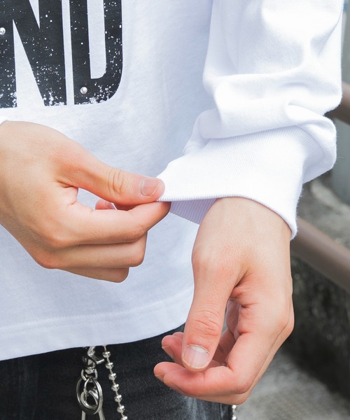 WEGO(ウィゴー)の「WEGO/【26年秋冬新作】BIGメッセージロンT(Tシャツ/カットソー・メンズ・ホワイト/スミクロ・LARGE/MEDIUM)」の6枚目の写真
