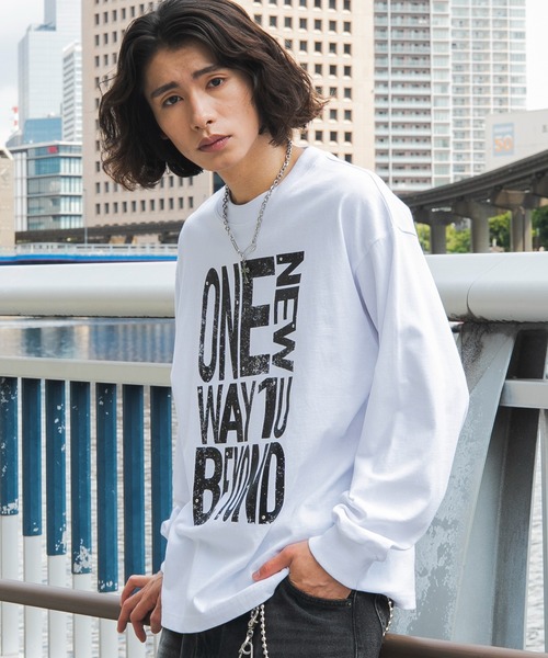 WEGO(ウィゴー)の「WEGO/【26年秋冬新作】BIGメッセージロンT(Tシャツ/カットソー・メンズ・ホワイト/スミクロ・LARGE/MEDIUM)」の8枚目の写真