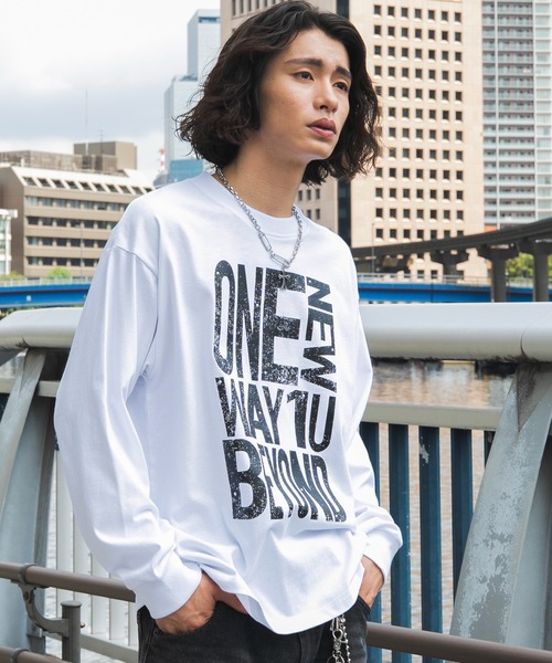 WEGO(ウィゴー)の「WEGO/【26年秋冬新作】BIGメッセージロンT(Tシャツ/カットソー・メンズ・ホワイト/スミクロ・LARGE/MEDIUM)」の9枚目の写真