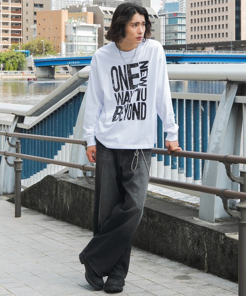 WEGO(ウィゴー)の「WEGO/【26年秋冬新作】BIGメッセージロンT(Tシャツ/カットソー・メンズ・ホワイト/スミクロ・LARGE/MEDIUM)」の11枚目の写真