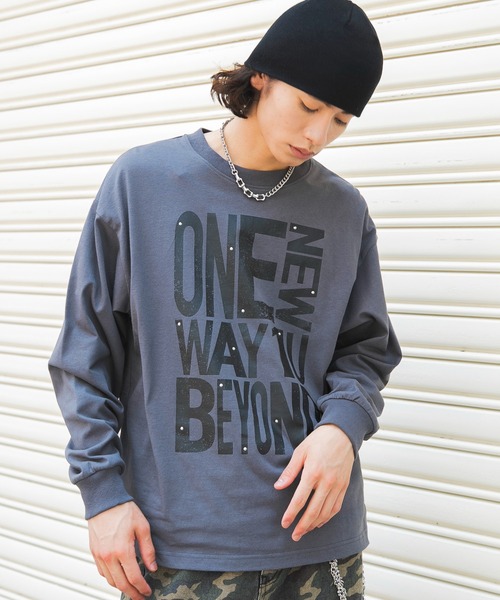 WEGO(ウィゴー)の「WEGO/【26年秋冬新作】BIGメッセージロンT(Tシャツ/カットソー・メンズ・ホワイト/スミクロ・LARGE/MEDIUM)」の13枚目の写真