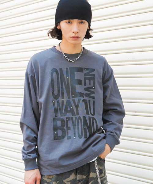 WEGO(ウィゴー)の「WEGO/【26年秋冬新作】BIGメッセージロンT(Tシャツ/カットソー・メンズ・ホワイト/スミクロ・LARGE/MEDIUM)」の14枚目の写真