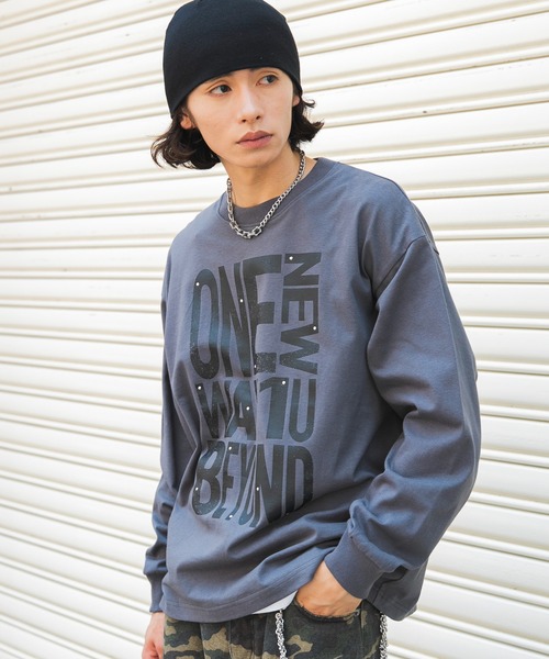 WEGO(ウィゴー)の「WEGO/【26年秋冬新作】BIGメッセージロンT(Tシャツ/カットソー・メンズ・ホワイト/スミクロ・LARGE/MEDIUM)」の15枚目の写真