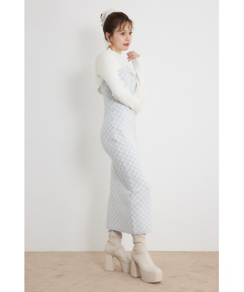 rienda(リエンダ)の「【AW先行アイテム】ハイネックニットセットジャガードロングワンピース 秋服 冬服(ワンピース・レディース・ブラウン/ブラック/ホワイト・FREE)」の8枚目の写真