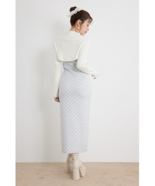 rienda(リエンダ)の「【AW先行アイテム】ハイネックニットセットジャガードロングワンピース 秋服 冬服(ワンピース・レディース・ブラウン/ブラック/ホワイト・FREE)」の9枚目の写真