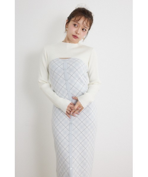 rienda(リエンダ)の「【AW先行アイテム】ハイネックニットセットジャガードロングワンピース 秋服 冬服(ワンピース・レディース・ブラウン/ブラック/ホワイト・FREE)」の10枚目の写真