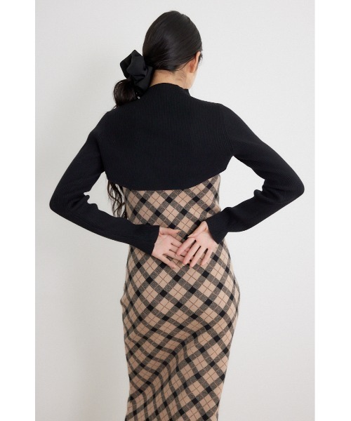 rienda(リエンダ)の「【AW先行アイテム】ハイネックニットセットジャガードロングワンピース 秋服 冬服(ワンピース・レディース・ブラウン/ブラック/ホワイト・FREE)」の4枚目の写真