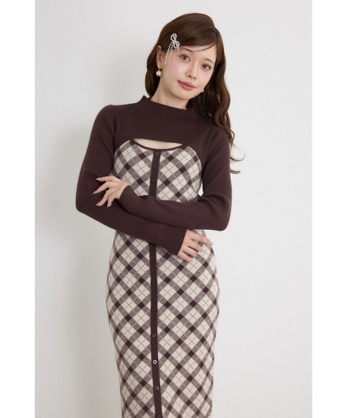 rienda(リエンダ)の「【AW先行アイテム】ハイネックニットセットジャガードロングワンピース 秋服 冬服(ワンピース・レディース・ブラウン/ブラック/ホワイト・FREE)」の16枚目の写真