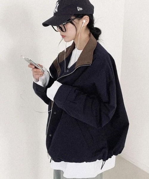 semplice（センプリチェ）の「ジャケット【韓国ファッション】（その他アウター・レディース・キャメル/ネイビー・F）」の10枚目の写真