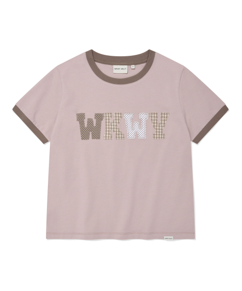 Wacky WiLLy(ワッキーウィリー)の「ウィメンズタイポパッチワーク半袖Tシャツライトピンク(Tシャツ/カットソー・レディース・その他・SMALL/MEDIUM)」の1枚目の写真