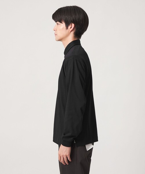 green label relaxing(グリーンレーベルリラクシング)の「【WEB限定】JUST fit デイリー ドライ ボタンダウン 長袖 ポロシャツ -吸水速乾・抗菌-(ポロシャツ・メンズ・ブラック/ダークグレー/ネイビー・L/M/XL/S)」の10枚目の写真