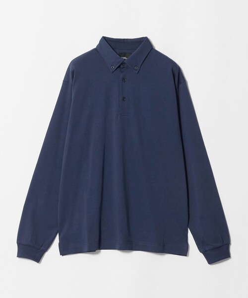 green label relaxing(グリーンレーベルリラクシング)の「【WEB限定】JUST fit デイリー ドライ ボタンダウン 長袖 ポロシャツ -吸水速乾・抗菌-(ポロシャツ・メンズ・ブラック/ダークグレー/ネイビー・L/M/XL/S)」の12枚目の写真