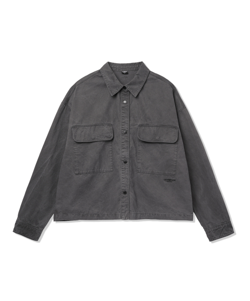 LIFE WORK（ライフワーク）の「レディース ヴィンテージビッグポケットクロップシャケット（シャツ/ブラウス・レディース・チャコールグレー/ダークカーキ・FREE）」の2枚目の写真