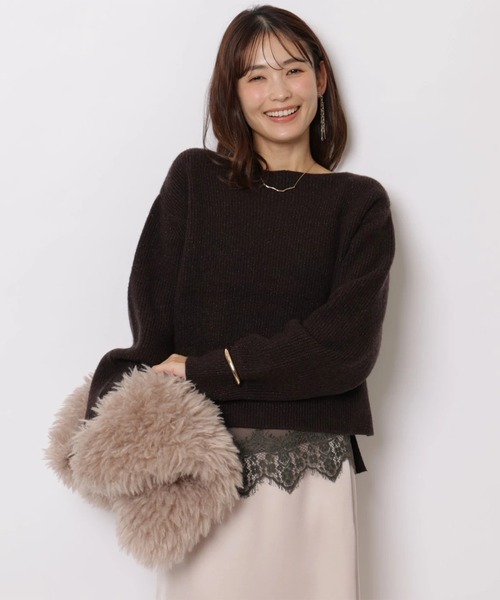 JUSGLITTY(ジャスグリッティー)の「レースヘムサテンキャミ(シャツ/ブラウス・レディース・オフホワイト/ブラウン・2/1)」の2枚目の写真