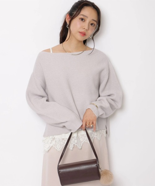 JUSGLITTY(ジャスグリッティー)の「レースヘムサテンキャミ(シャツ/ブラウス・レディース・オフホワイト/ブラウン・2/1)」の8枚目の写真