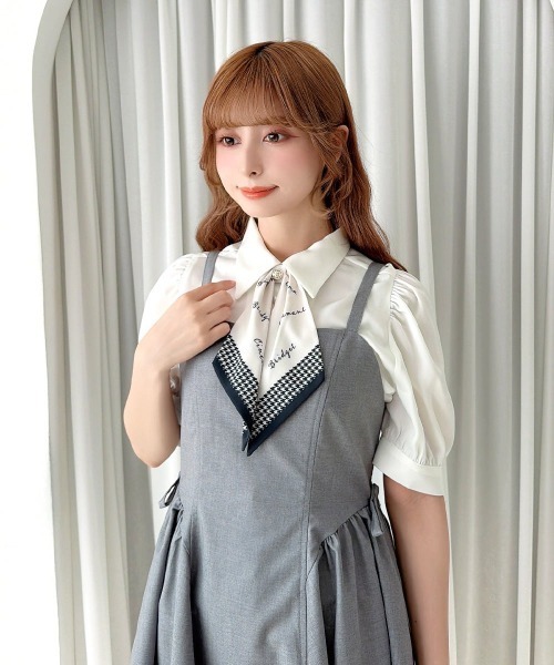 F i.n.t(フィント)の「サイドリボンギャザー切替キャミワンピース/fint フィント(ワンピース・レディース・ネイビー/グレー・FREE)」の12枚目の写真