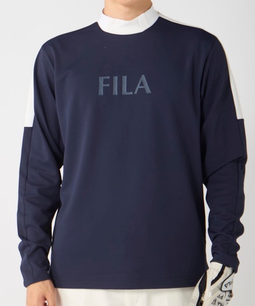FILA GOLF(フィラゴルフ )の「【FILA GOLF/フィラゴルフ】ハイネックストレッチ長袖シャツ UVカット ゴルフ(Tシャツ/カットソー・メンズ・ホワイト/ネイビー/ブラック・XX-LARGE/X-LARGE/LARGE/MEDIUM)」の3枚目の写真