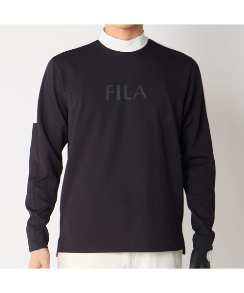 FILA GOLF(フィラゴルフ )の「【FILA GOLF/フィラゴルフ】ハイネックストレッチ長袖シャツ UVカット ゴルフ(Tシャツ/カットソー・メンズ・ホワイト/ネイビー/ブラック・XX-LARGE/X-LARGE/LARGE/MEDIUM)」の1枚目の写真