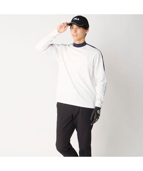 FILA GOLF(フィラゴルフ )の「【FILA GOLF/フィラゴルフ】ハイネックストレッチ長袖シャツ UVカット ゴルフ(Tシャツ/カットソー・メンズ・ホワイト/ネイビー/ブラック・XX-LARGE/X-LARGE/LARGE/MEDIUM)」の12枚目の写真
