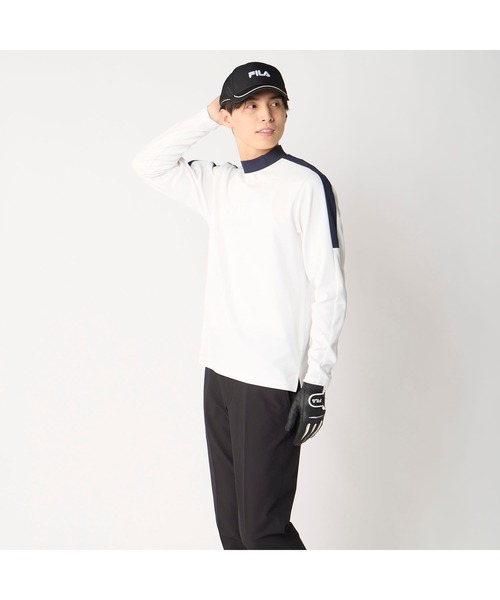 FILA GOLF(フィラゴルフ )の「【FILA GOLF/フィラゴルフ】ハイネックストレッチ長袖シャツ UVカット ゴルフ(Tシャツ/カットソー・メンズ・ホワイト/ネイビー/ブラック・XX-LARGE/X-LARGE/LARGE/MEDIUM)」の13枚目の写真