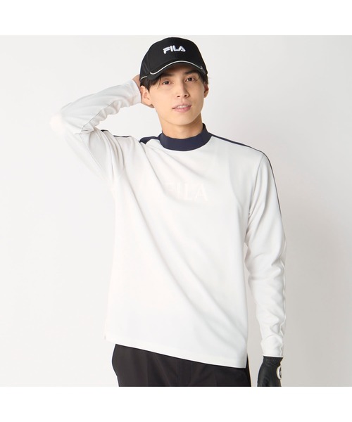 FILA GOLF(フィラゴルフ )の「【FILA GOLF/フィラゴルフ】ハイネックストレッチ長袖シャツ UVカット ゴルフ(Tシャツ/カットソー・メンズ・ホワイト/ネイビー/ブラック・XX-LARGE/X-LARGE/LARGE/MEDIUM)」の14枚目の写真