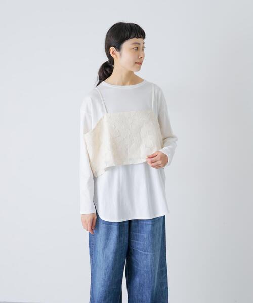 かぐれ(カグレ)の「カッティング刺繍キャミソール(キャミソール・レディース・ブラック/アイボリー・FREE)」の1枚目の写真
