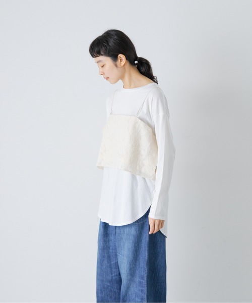 かぐれ(カグレ)の「カッティング刺繍キャミソール(キャミソール・レディース・ブラック/アイボリー・FREE)」の7枚目の写真
