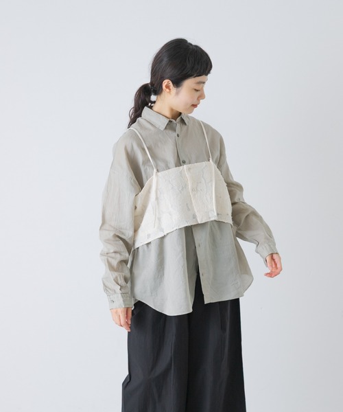 かぐれ(カグレ)の「カッティング刺繍キャミソール(キャミソール・レディース・ブラック/アイボリー・FREE)」の10枚目の写真