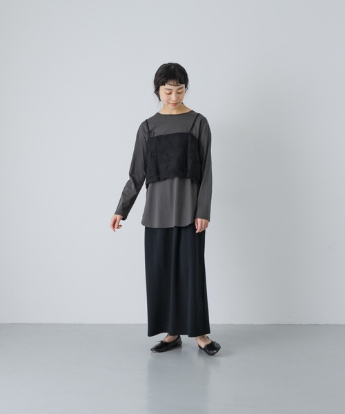 かぐれ(カグレ)の「カッティング刺繍キャミソール(キャミソール・レディース・ブラック/アイボリー・FREE)」の17枚目の写真