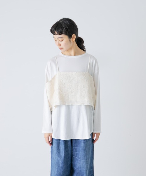 かぐれ(カグレ)の「カッティング刺繍キャミソール(キャミソール・レディース・ブラック/アイボリー・FREE)」の20枚目の写真