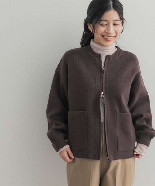 URBAN RESEARCH DOORS（アーバンリサーチドアーズ）の「『一部WEB限定カラー』ニットZIPブルゾン（ブルゾン・レディース・グレー系その他/ブラック/ベージュ/ブラウン系その他・FREE）」の18枚目の写真