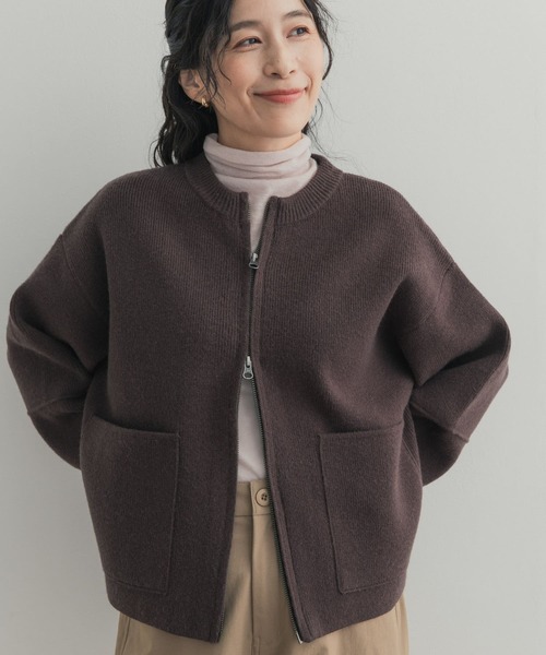 URBAN RESEARCH DOORS（アーバンリサーチドアーズ）の「『一部WEB限定カラー』ニットZIPブルゾン（ブルゾン・レディース・グレー系その他/ブラック/ベージュ/ブラウン系その他・FREE）」の19枚目の写真