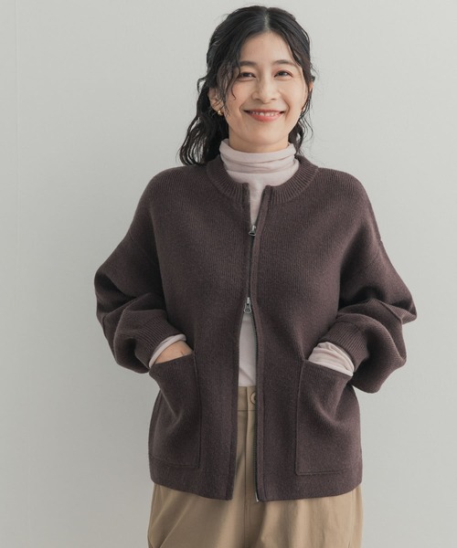 URBAN RESEARCH DOORS（アーバンリサーチドアーズ）の「『一部WEB限定カラー』ニットZIPブルゾン（ブルゾン・レディース・グレー系その他/ブラック/ベージュ/ブラウン系その他・FREE）」の20枚目の写真