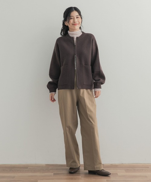 URBAN RESEARCH DOORS（アーバンリサーチドアーズ）の「『一部WEB限定カラー』ニットZIPブルゾン（ブルゾン・レディース・グレー系その他/ブラック/ベージュ/ブラウン系その他・FREE）」の21枚目の写真