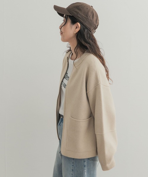 URBAN RESEARCH DOORS（アーバンリサーチドアーズ）の「『一部WEB限定カラー』ニットZIPブルゾン（ブルゾン・レディース・グレー系その他/ブラック/ベージュ/ブラウン系その他・FREE）」の16枚目の写真