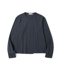 DOHAS（ドハス）の「アシンメトリー切り替えロングスリーブ [ウォッシュドネイビー]（Tシャツ/カットソー）」
