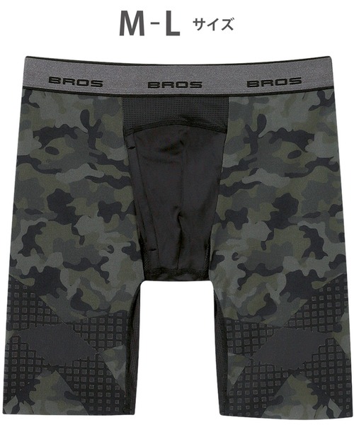 BROS by WACOALMEN（ブロスバイワコールメン）の「「クロスウォーカー」　インナーボトムス　ロング丈（ボクサーパンツ・メンズ・チャコールグレー/ブルー/ブラック/レッド/ピンク/インディゴブルー/サックスブルー/ダークブラウン/ターコイズブルー/ホワイト/サンドベージュ/マスタード/ライトブラウン/ブラック系その他/バイオレット/ピンクベージュ/グリーン/ブラック×カーキ・L/M）」の4枚目の写真