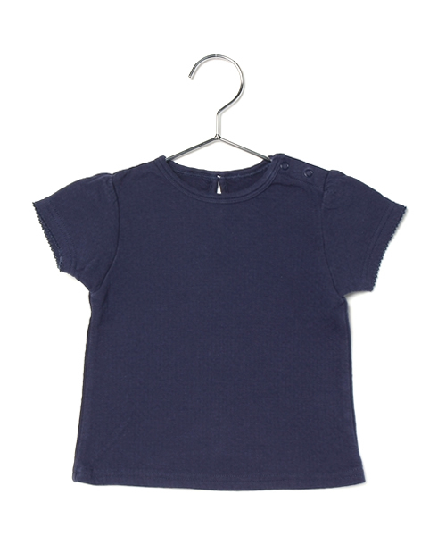 SHIPS KIDS(シップスキッズ)の「SHIPS KIDS:接結 ラメボタン TEE(Tシャツ/カットソー・キッズ・ネイビー/ピンク/オフホワイト・80/90)」の3枚目の写真